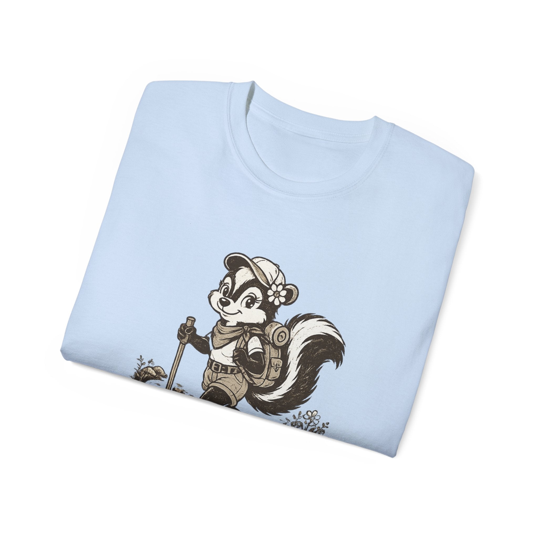 Friendly-ish Woman's Hiking Skunk Tee — Retro Outdoors Graphic T-Shirt