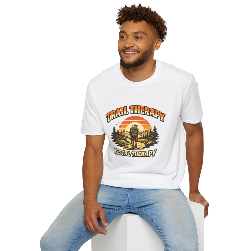 Men’s Trail Therapy T-Shirt — 'Trail Therapy Is Still Therapy' Male Hiking Graphic Tee