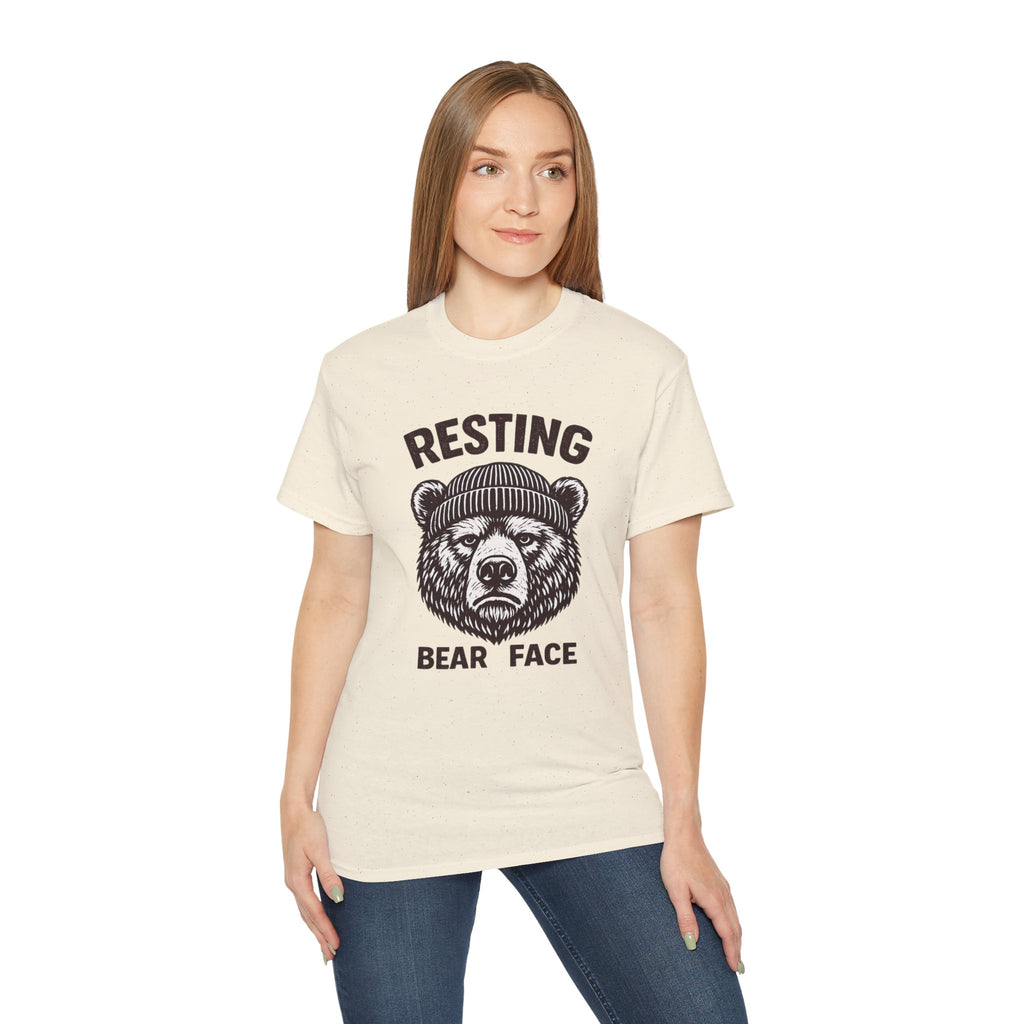 "Resting Bear Face" Graphic Tee, Funny Bear Illustration