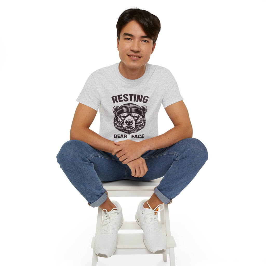 "Resting Bear Face" Graphic Tee, Funny Bear Illustration