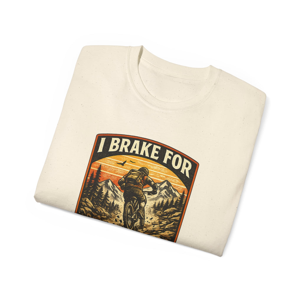 Mountain biking Tee Shirt — "I Brake for Absolutely Nothing" Vintage Rider Tee