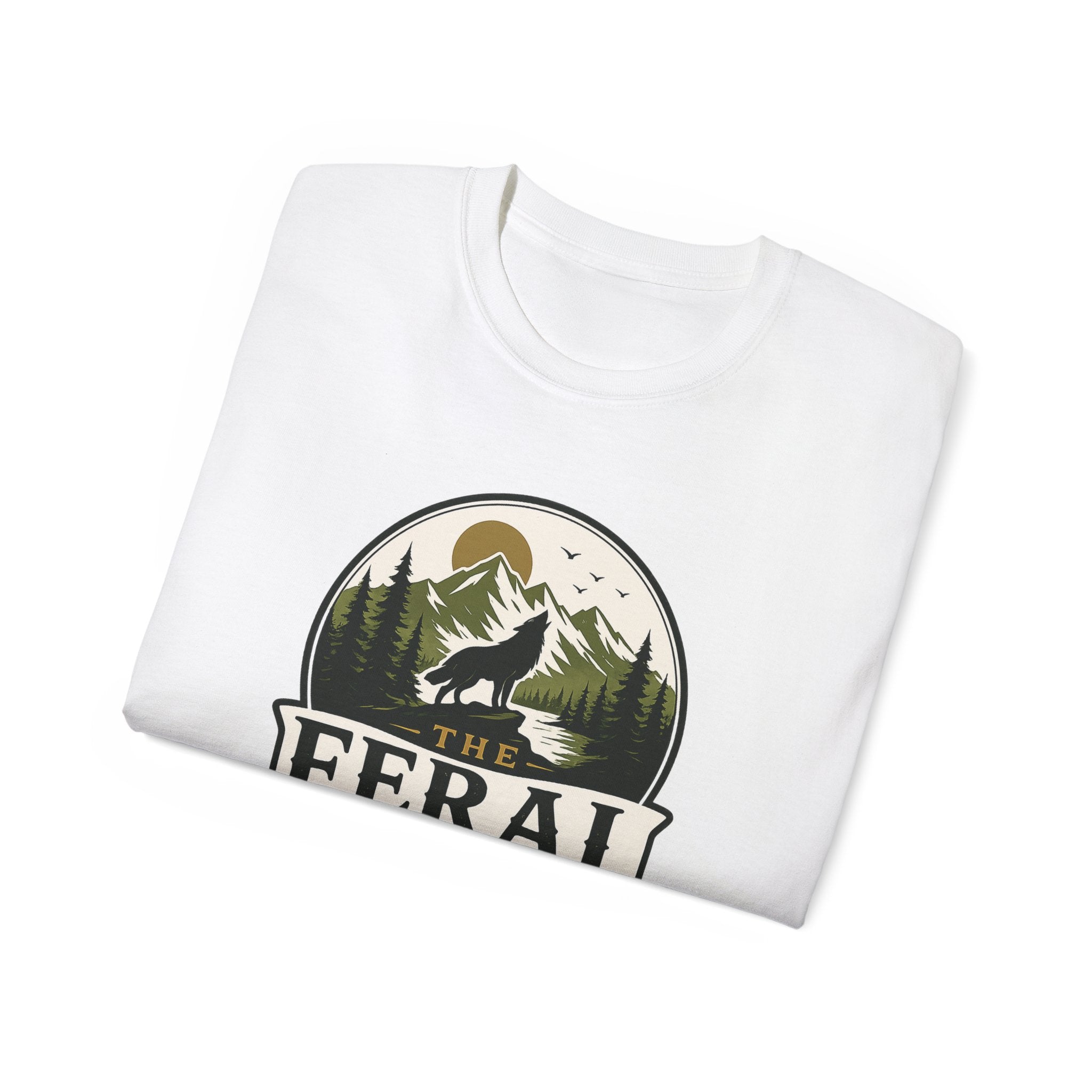 Feral Outdoor Social Club T-Shirt — Wilderness Wolf Logo Tee
