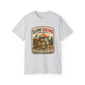 Slow Hiking Society T-Shirt — 'Last One to the Top Wins' Vintage Outdoor Tee
