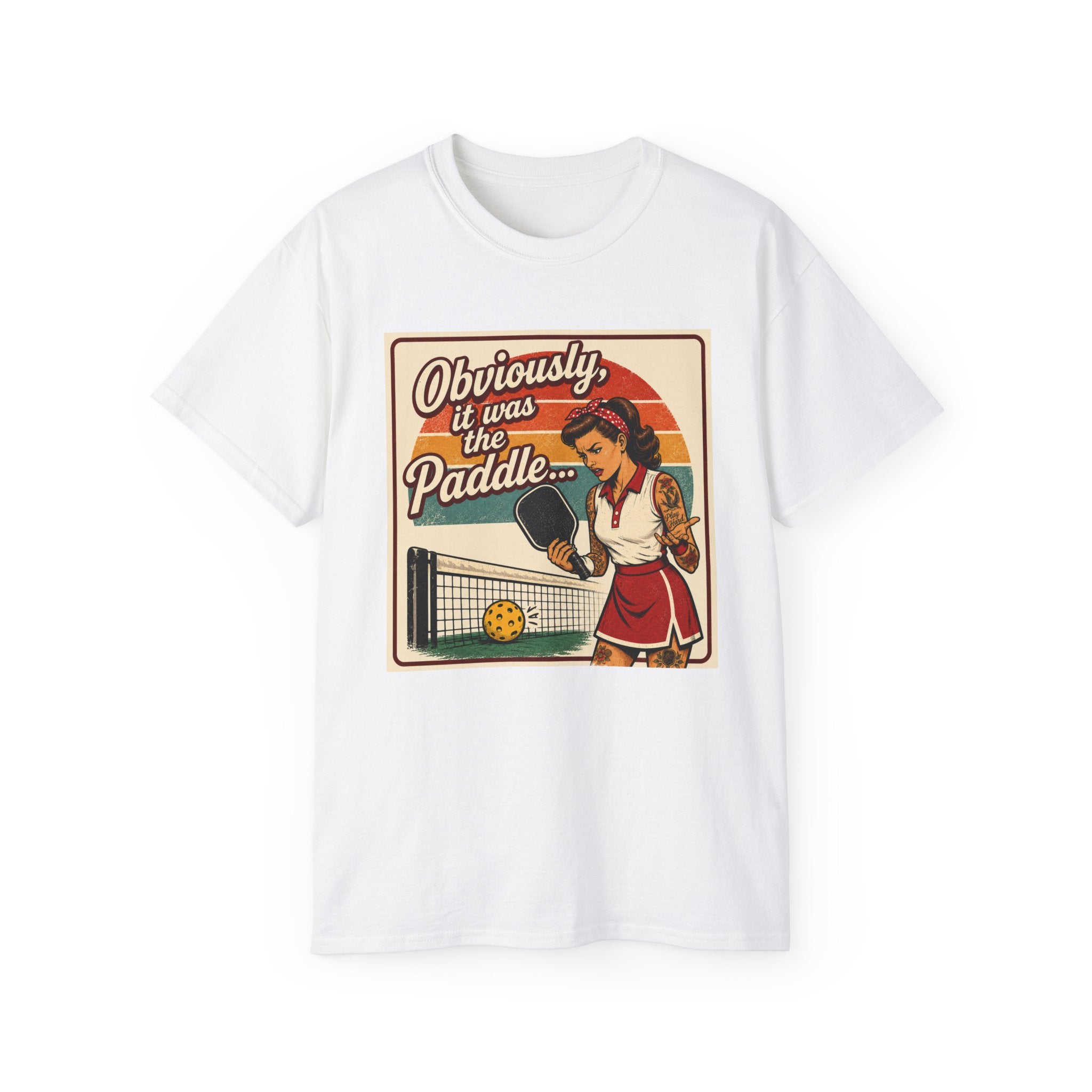 Pickleball Tee - "Obviously It Was The Paddle" Retro Vintage Design