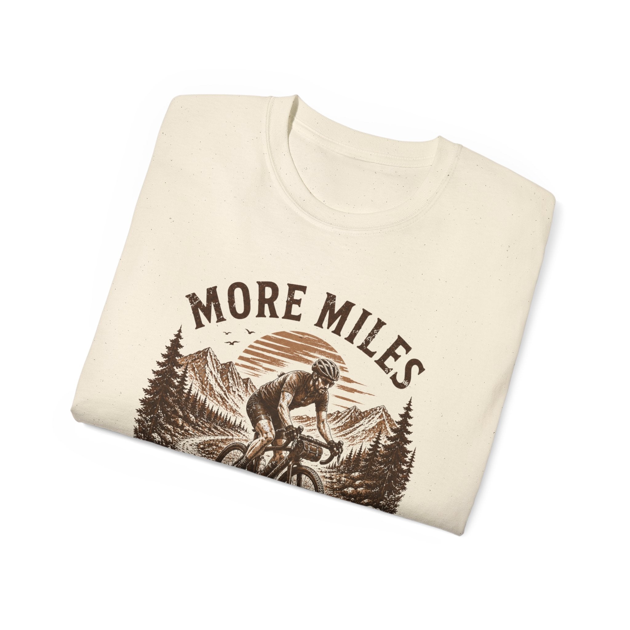 Gravel Cycling T‑Shirt — "More Miles, Less People" Gravel Bike Tee