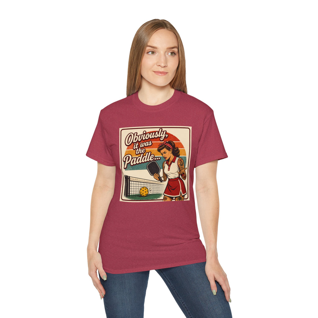 Pickleball Tee - "Obviously It Was The Paddle" Retro Vintage Design