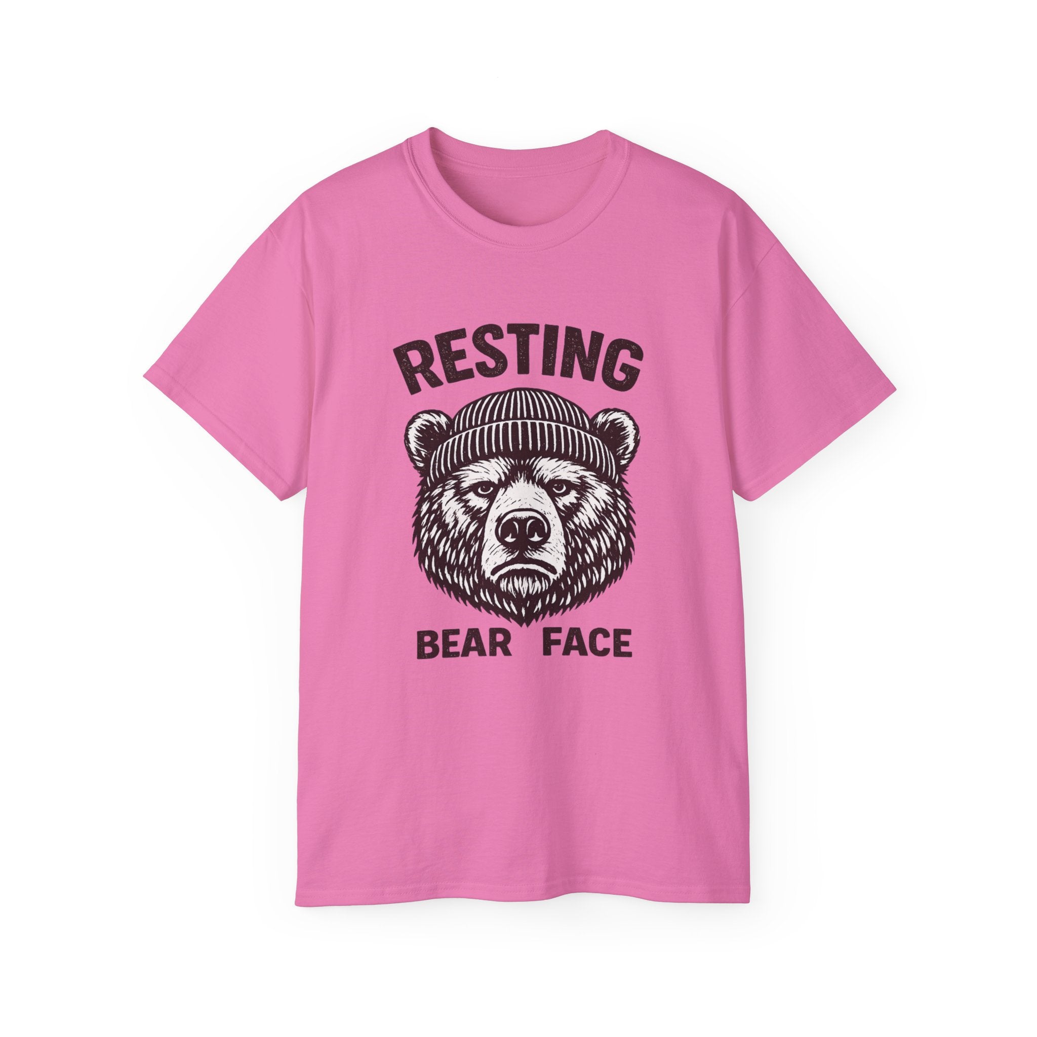 "Resting Bear Face" Graphic Tee, Funny Bear Illustration