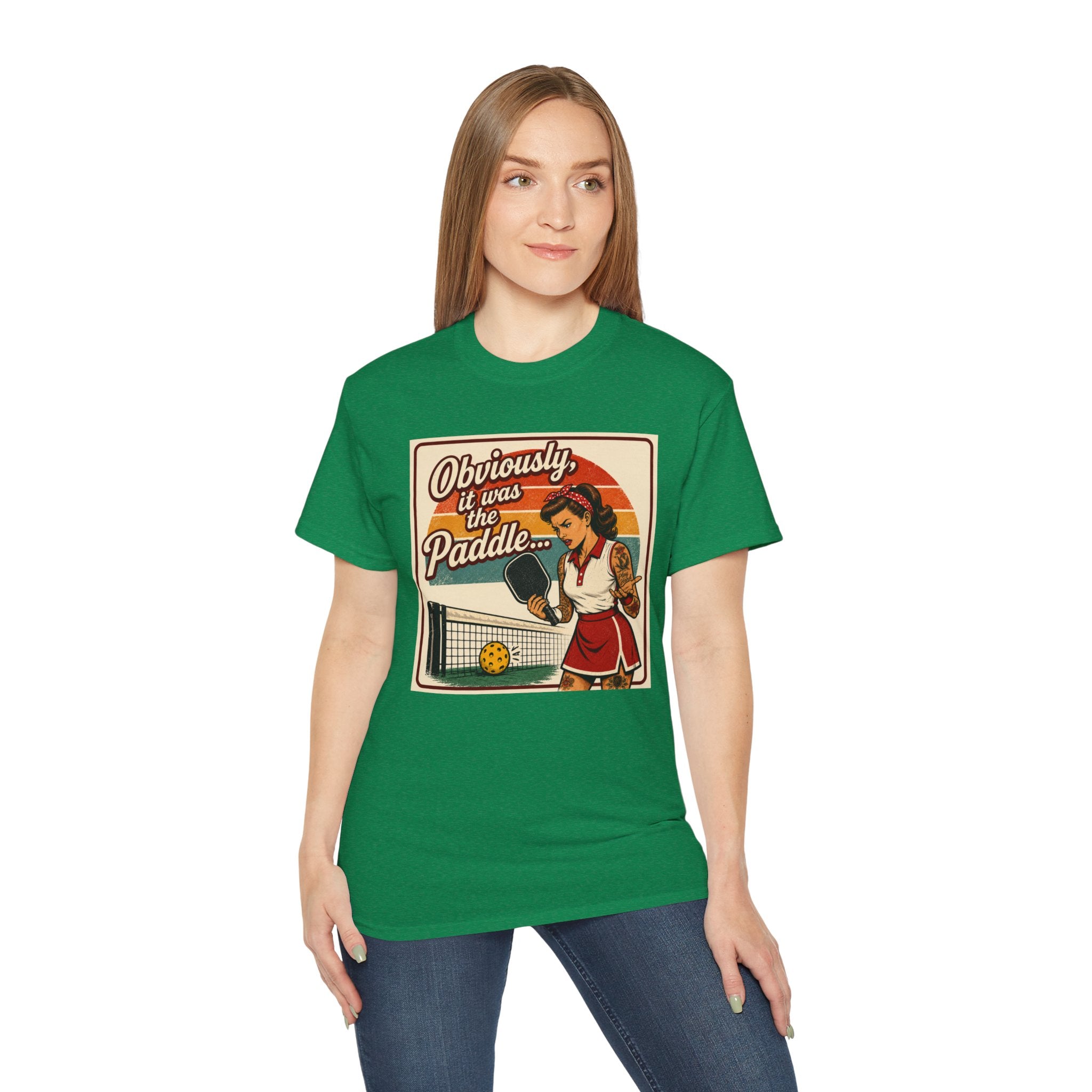 Pickleball Tee - "Obviously It Was The Paddle" Retro Vintage Design