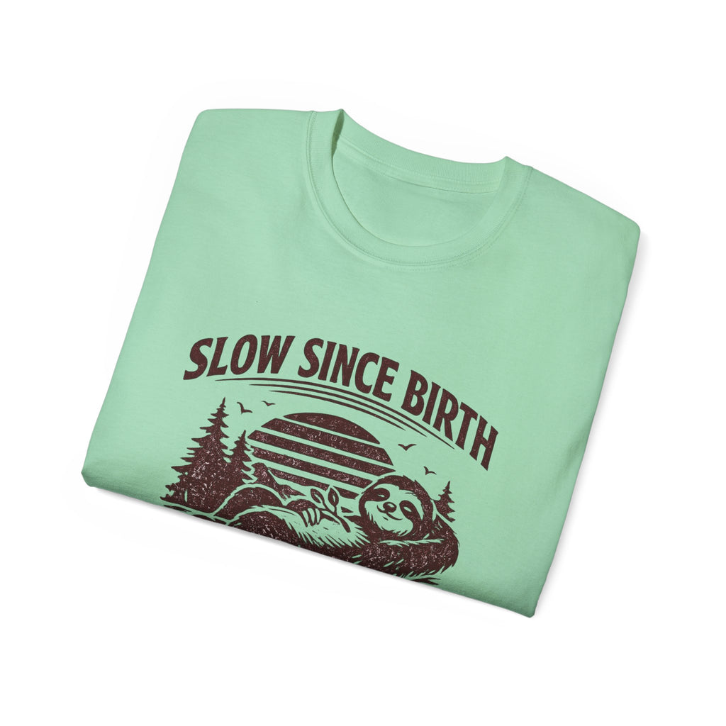 Slow Since Birth Sloth Tee — Funny Retro Nature T-Shirt