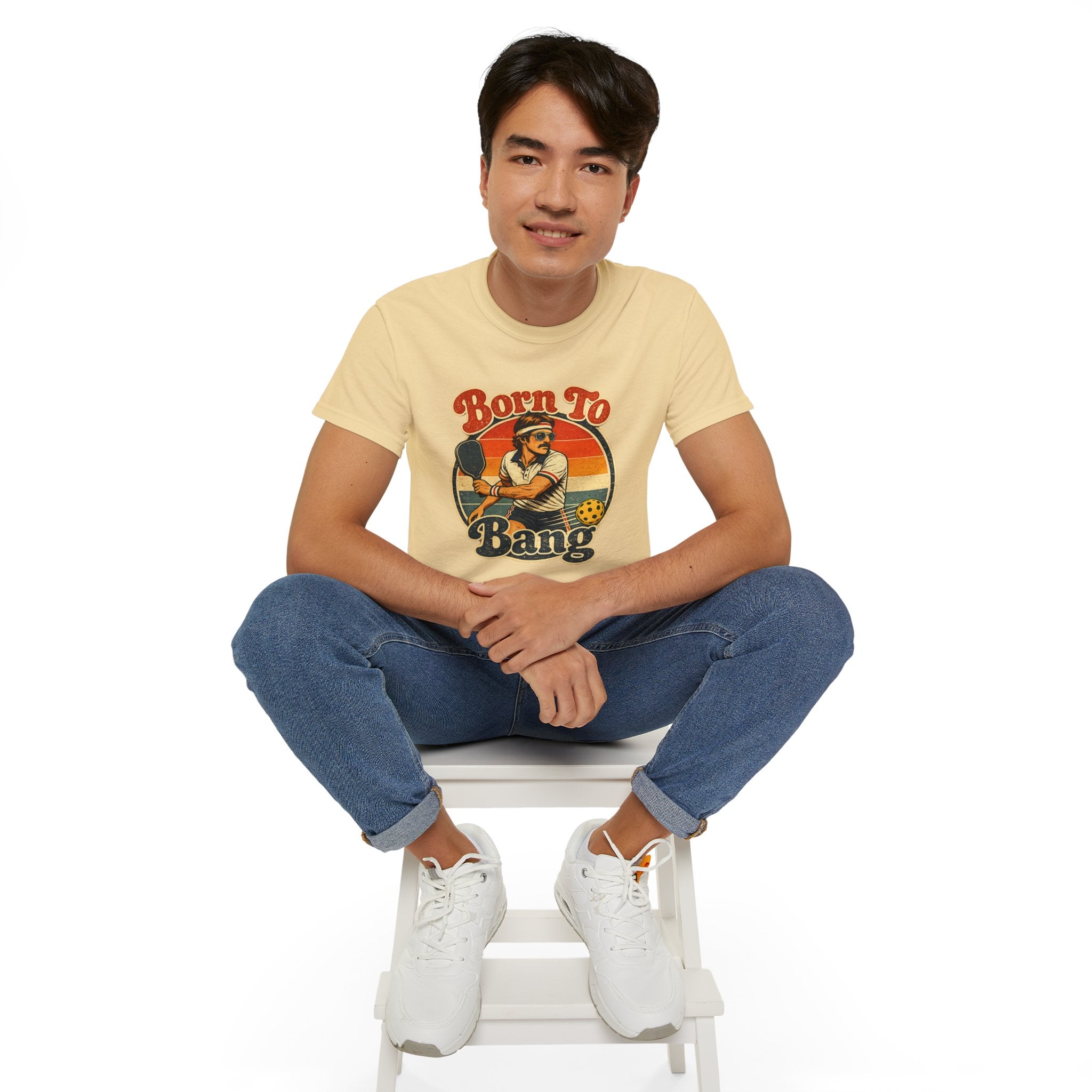 Men’s Born To Bang Vintage Pickleball T-Shirt — Retro Court Player Tee