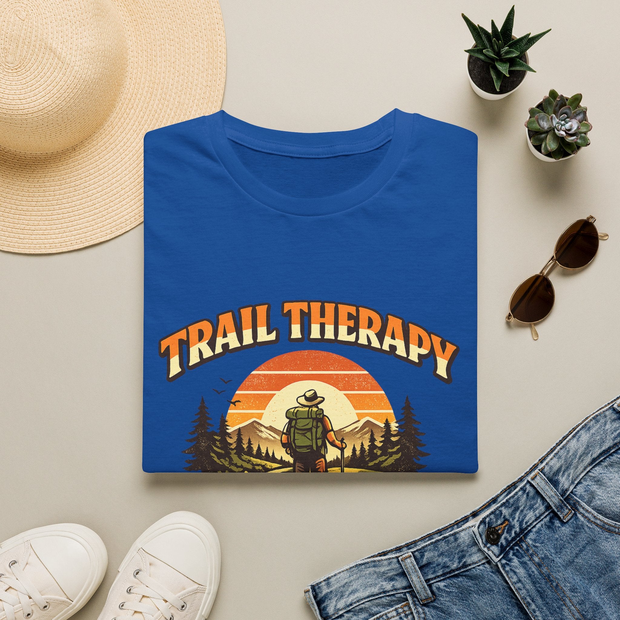 Men’s Trail Therapy T-Shirt — 'Trail Therapy Is Still Therapy' Male Hiking Graphic Tee