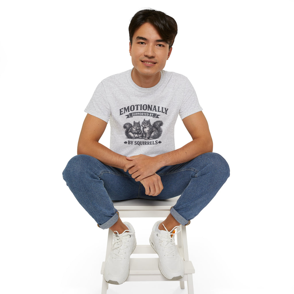 T-Shirt — "Emotionally Supported by Squirrels" Vintage Graphic Tee