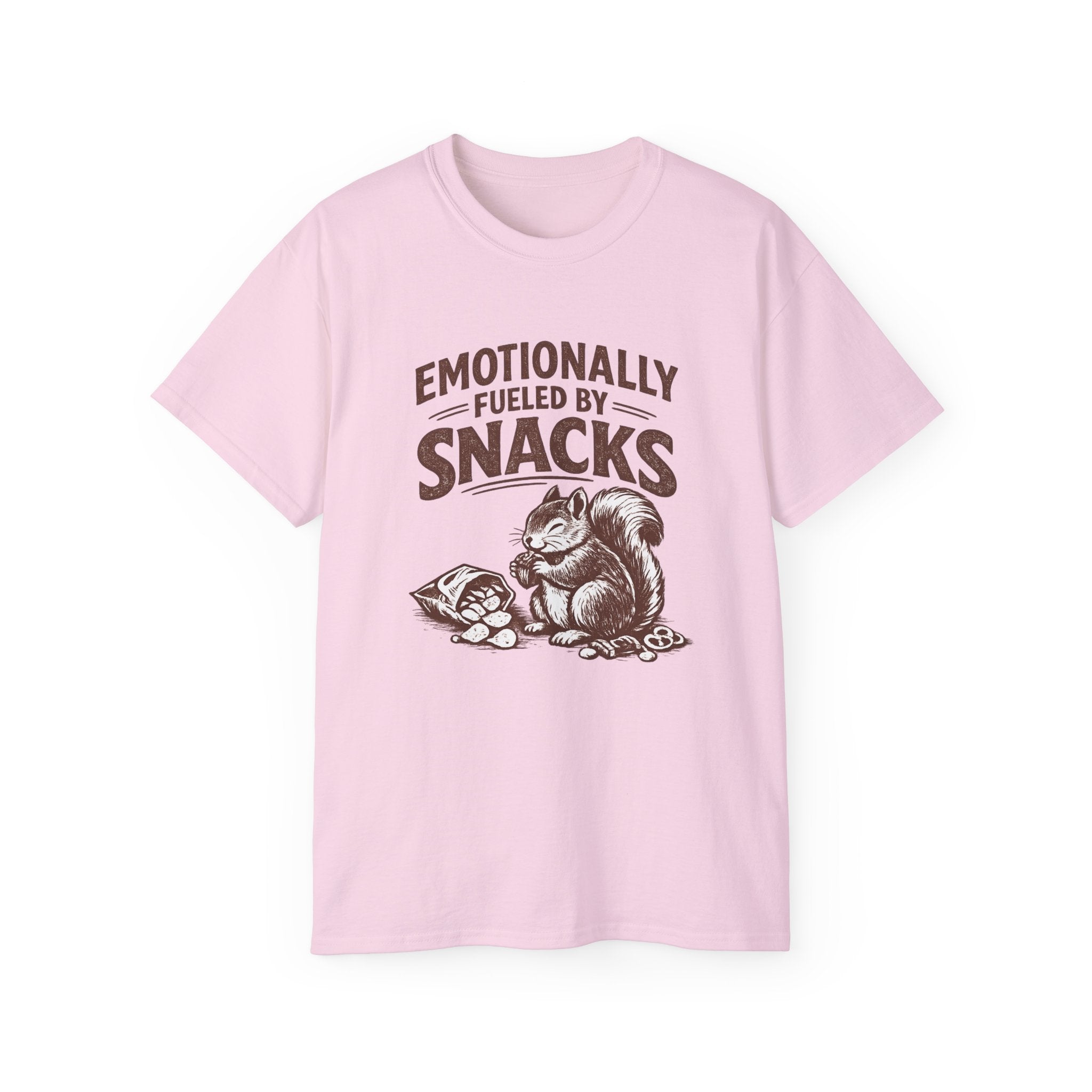 Emotionally Fueled by Snacks T-Shirt — Cute Squirrel Snack Graphic Tee