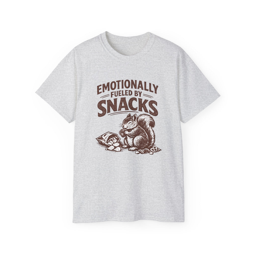 Emotionally Fueled by Snacks T-Shirt — Cute Squirrel Snack Graphic Tee