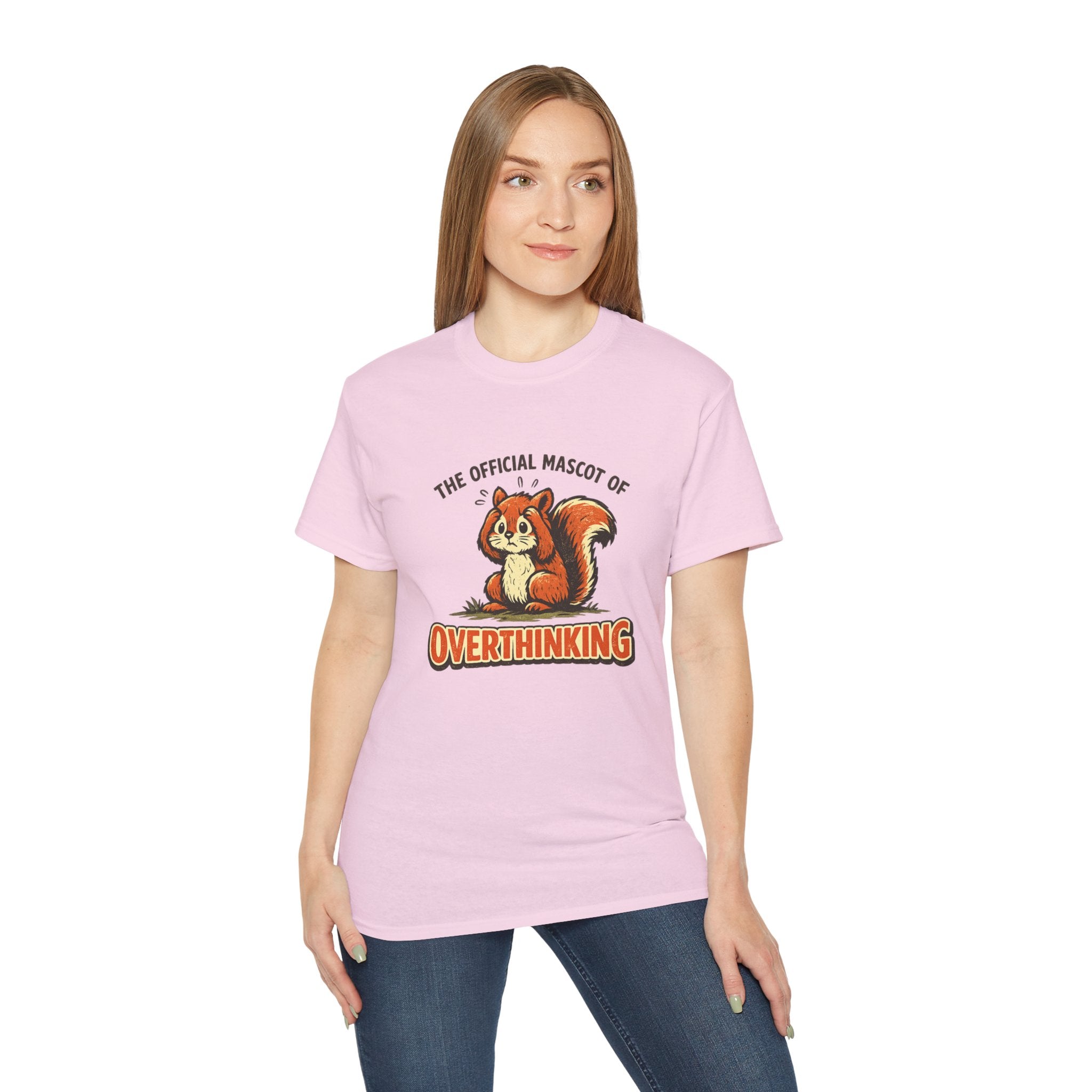 Overthinking Mascot T-Shirt — Cute Retro Squirrel Graphic Tee