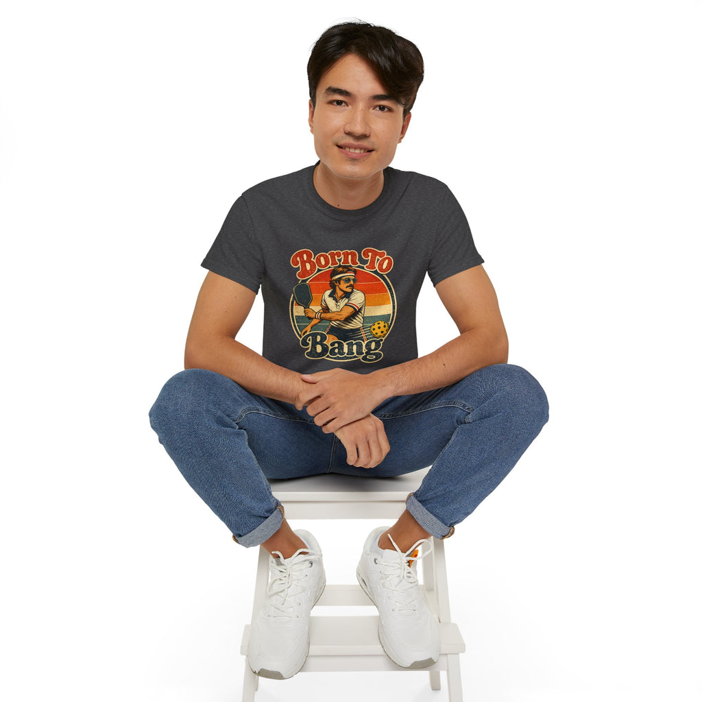 Men’s Born To Bang Vintage Pickleball T-Shirt — Retro Court Player Tee