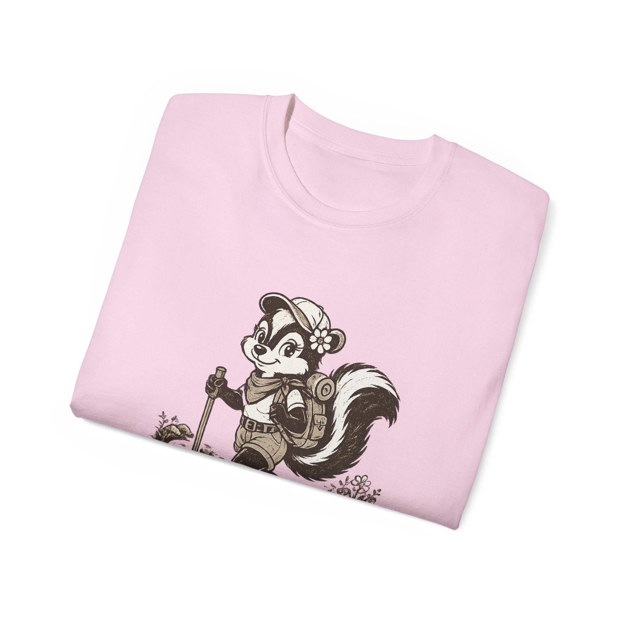 Friendly-ish Woman's Hiking Skunk Tee — Retro Outdoors Graphic T-Shirt