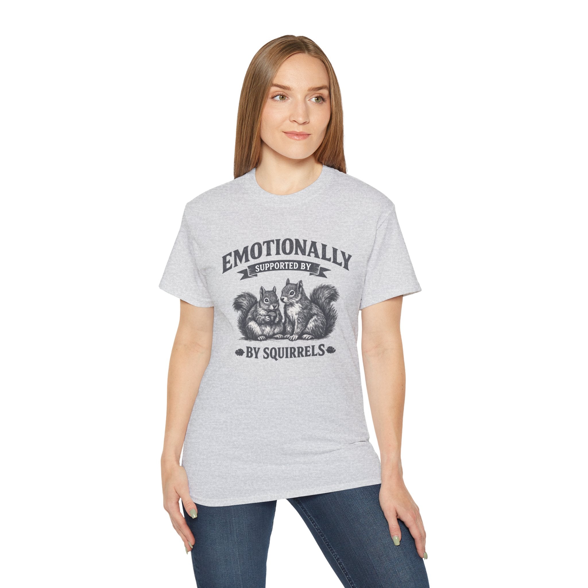 T-Shirt — "Emotionally Supported by Squirrels" Vintage Graphic Tee