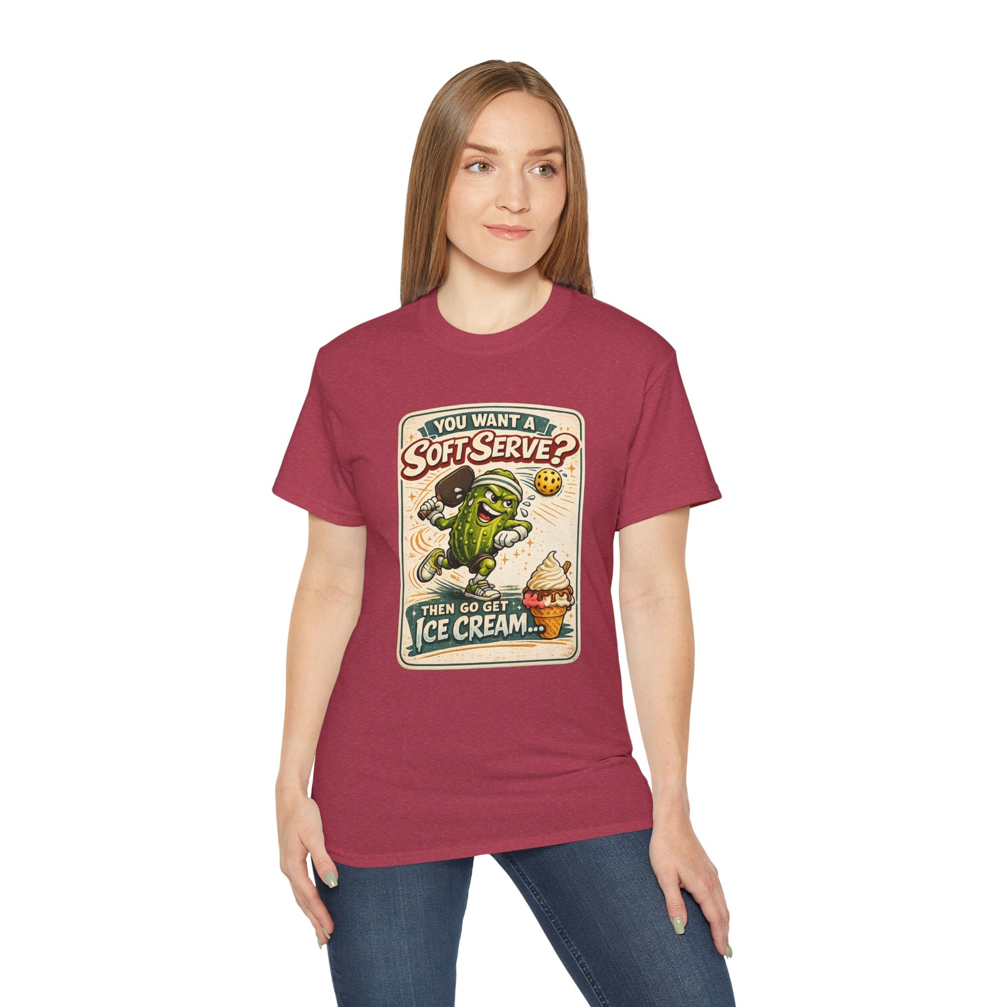 T-Shirt — “You Want a Soft-Serve? Then Go Get Ice Cream” Vintage Pickleball Design