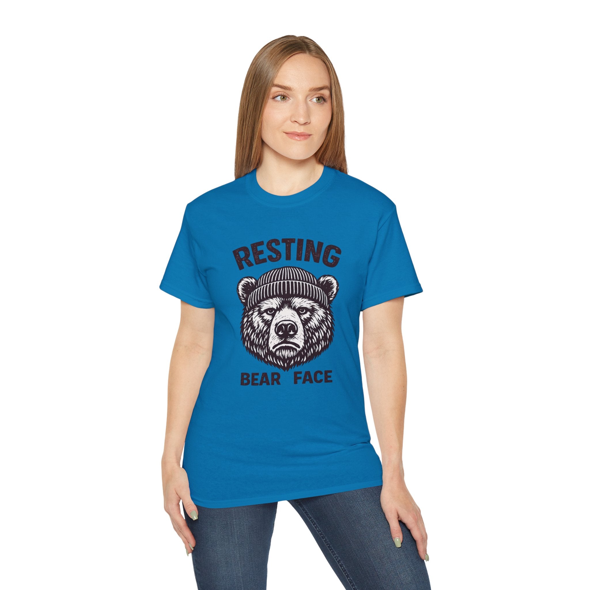 "Resting Bear Face" Graphic Tee, Funny Bear Illustration