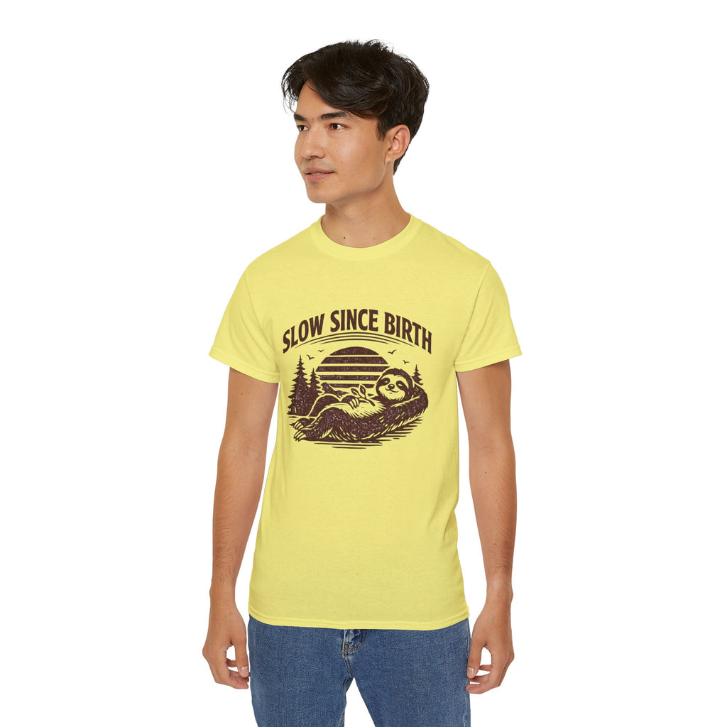 Slow Since Birth Sloth Tee — Funny Retro Nature T-Shirt