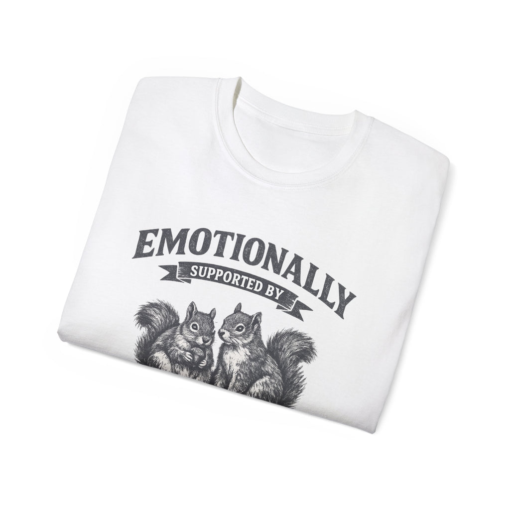 T-Shirt — "Emotionally Supported by Squirrels" Vintage Graphic Tee