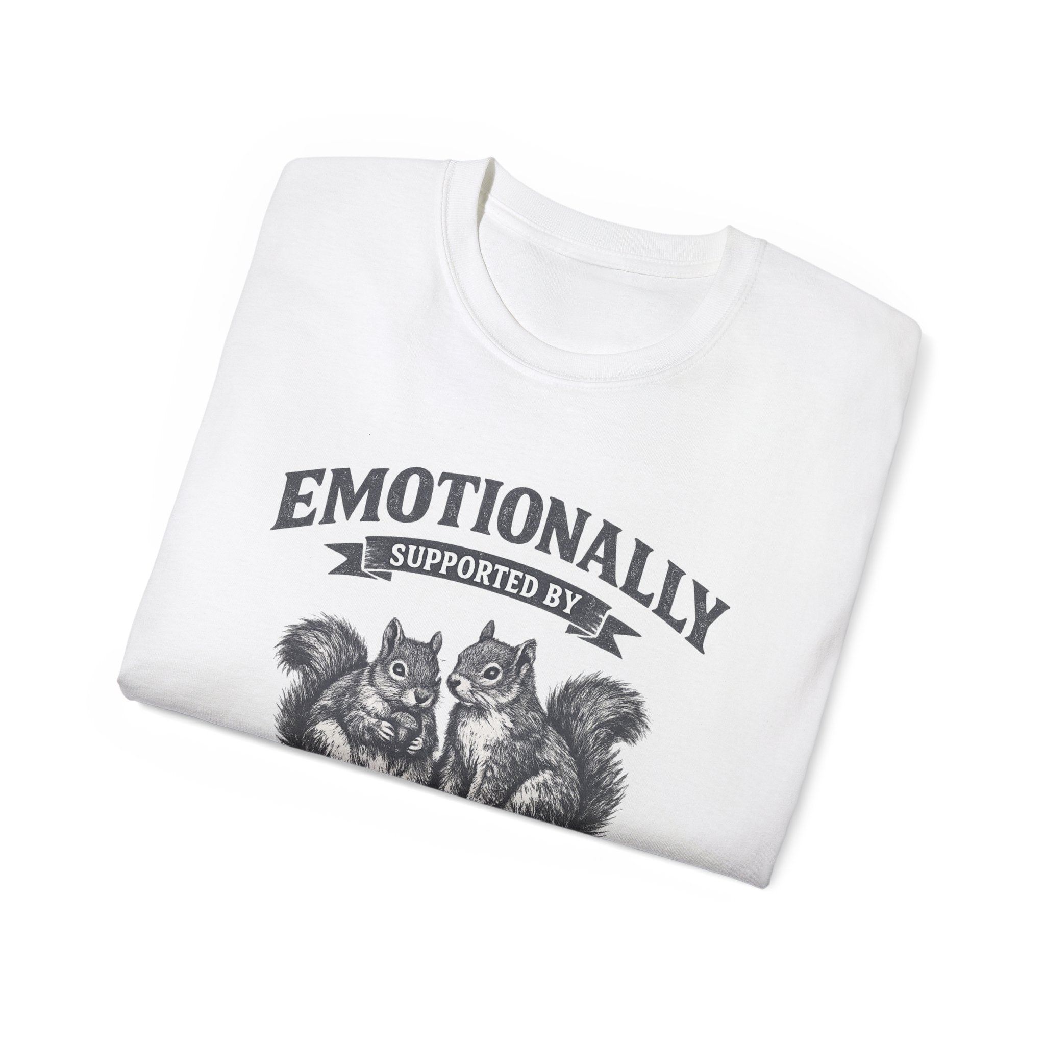 T-Shirt — "Emotionally Supported by Squirrels" Vintage Graphic Tee