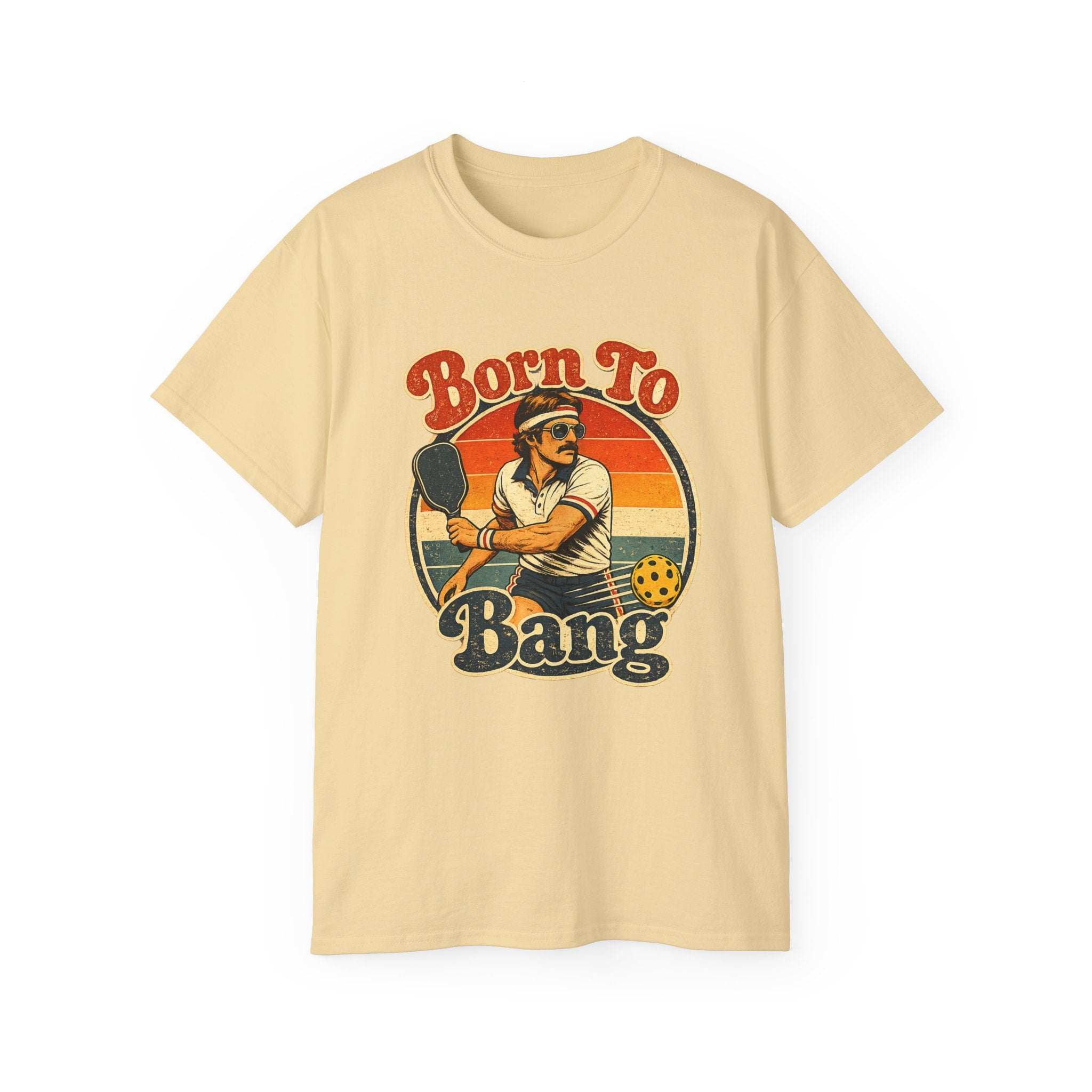 Men’s Born To Bang Vintage Pickleball T-Shirt — Retro Court Player Tee