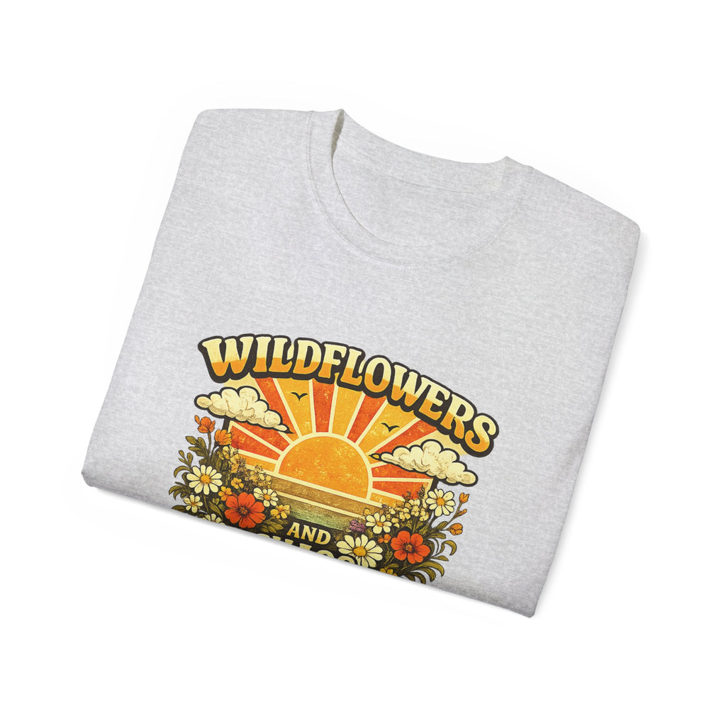 Wildflowers and Chaos Tee — Retro Sunflower Graphic T‑Shirt