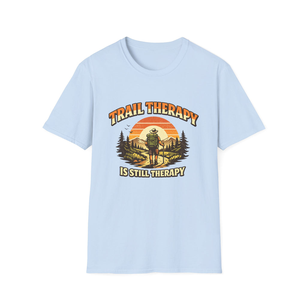 Men’s Trail Therapy T-Shirt — 'Trail Therapy Is Still Therapy' Male Hiking Graphic Tee