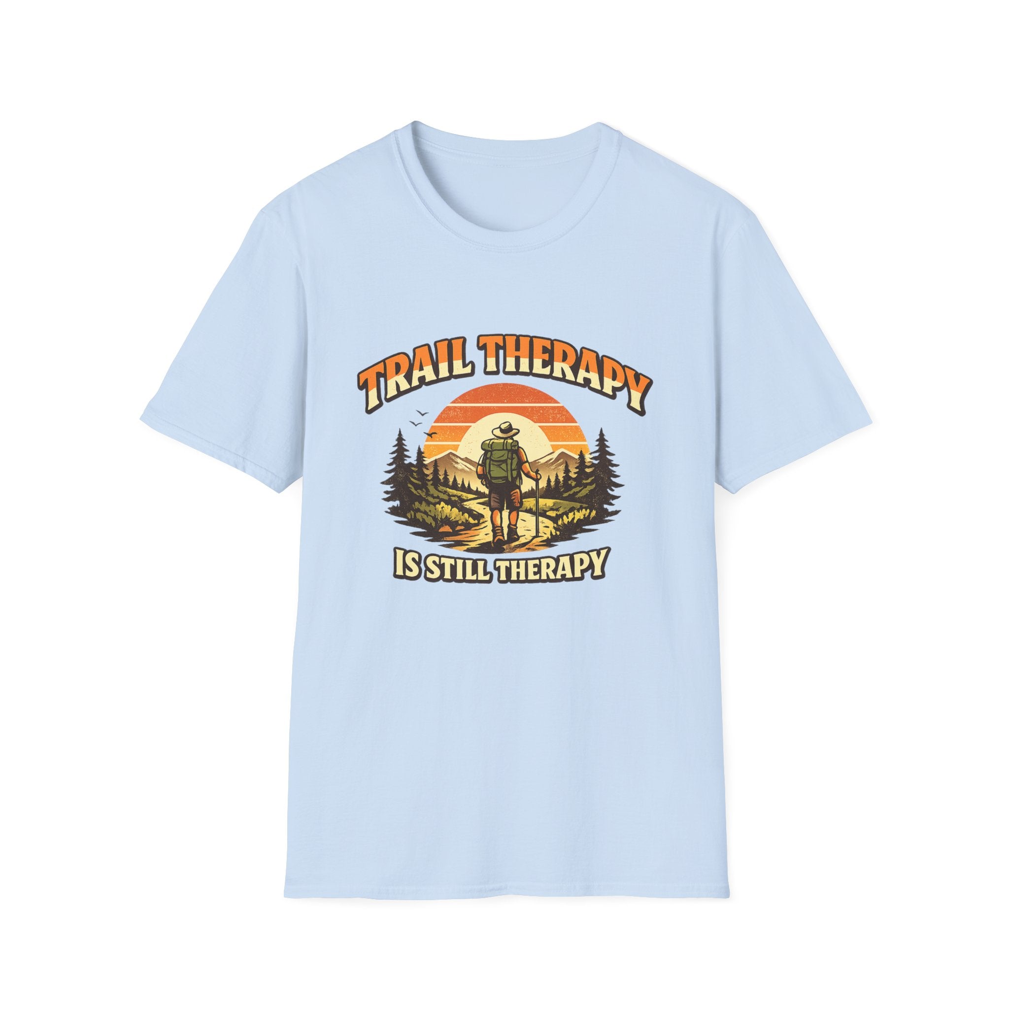 Men’s Trail Therapy T-Shirt — 'Trail Therapy Is Still Therapy' Male Hiking Graphic Tee