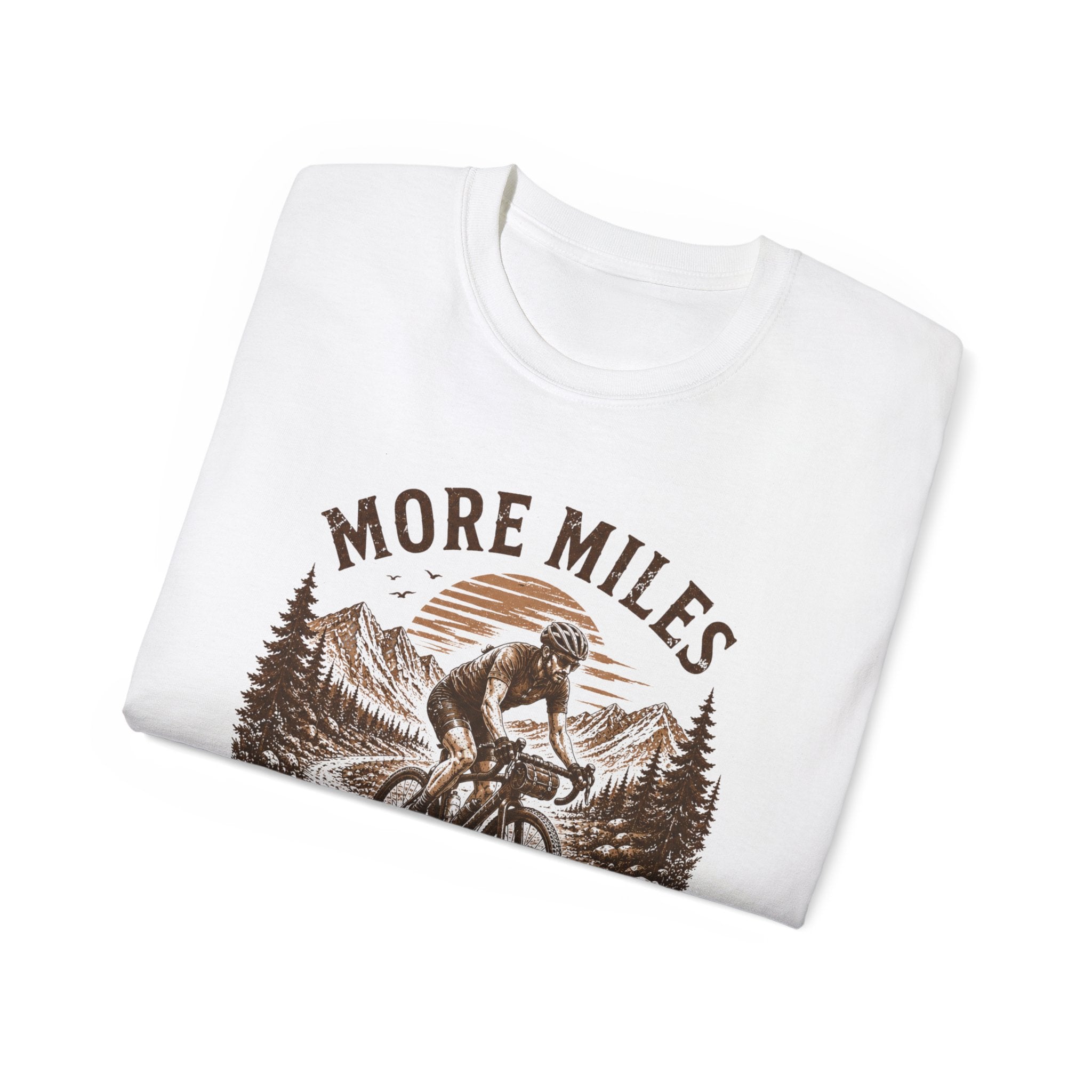 Gravel Cycling T‑Shirt — "More Miles, Less People" Gravel Bike Tee