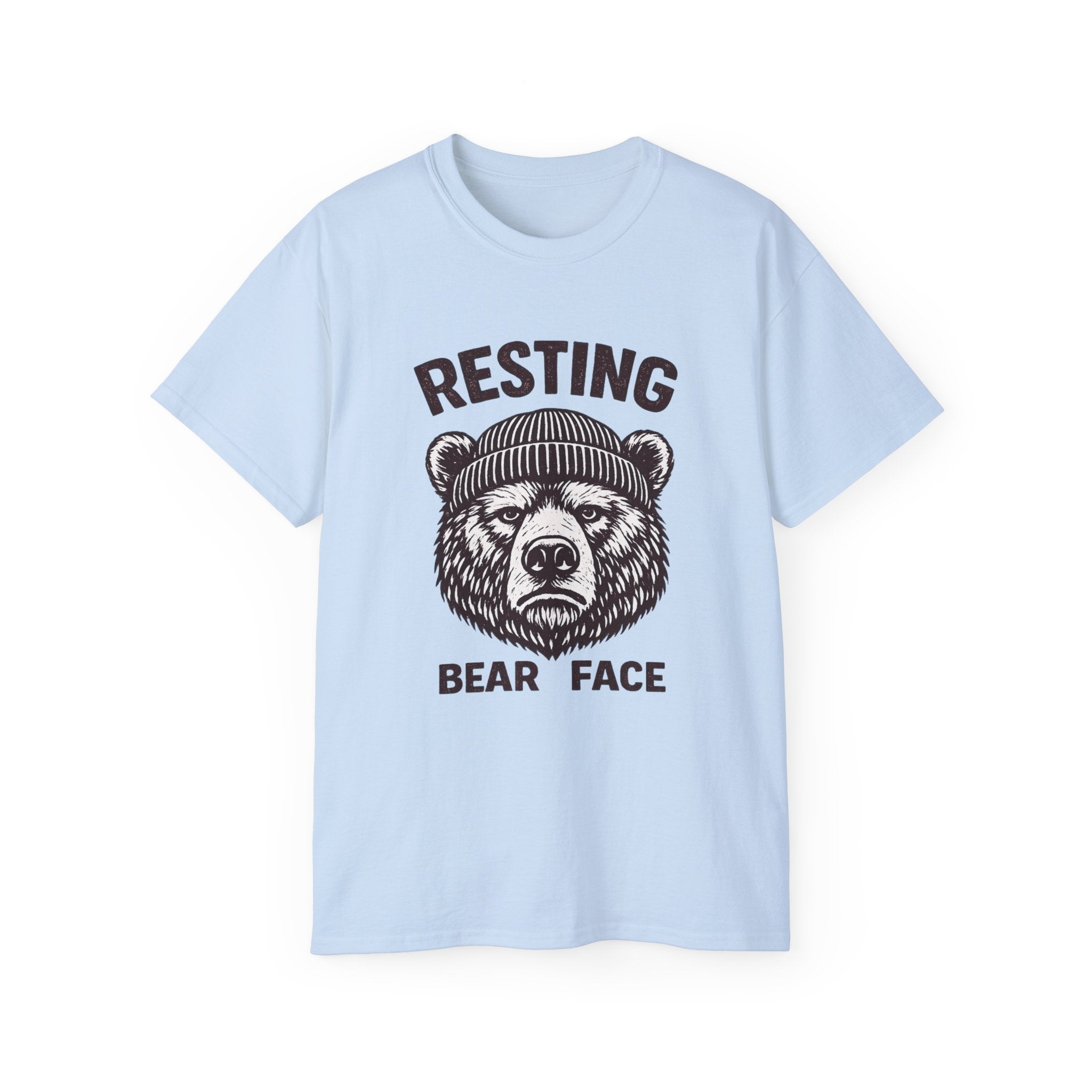 "Resting Bear Face" Graphic Tee, Funny Bear Illustration