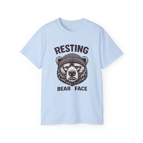 "Resting Bear Face" Graphic Tee, Funny Bear Illustration