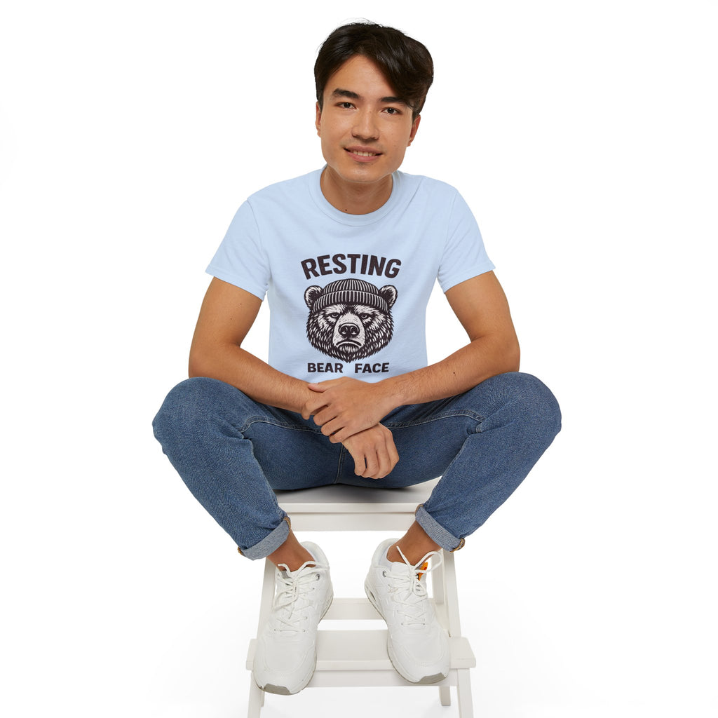 "Resting Bear Face" Graphic Tee, Funny Bear Illustration