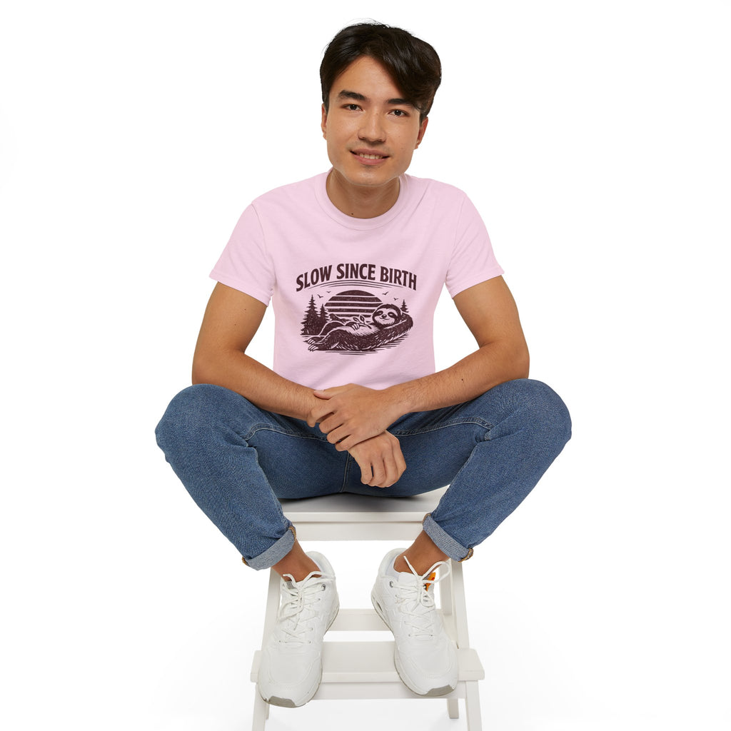 Slow Since Birth Sloth Tee — Funny Retro Nature T-Shirt
