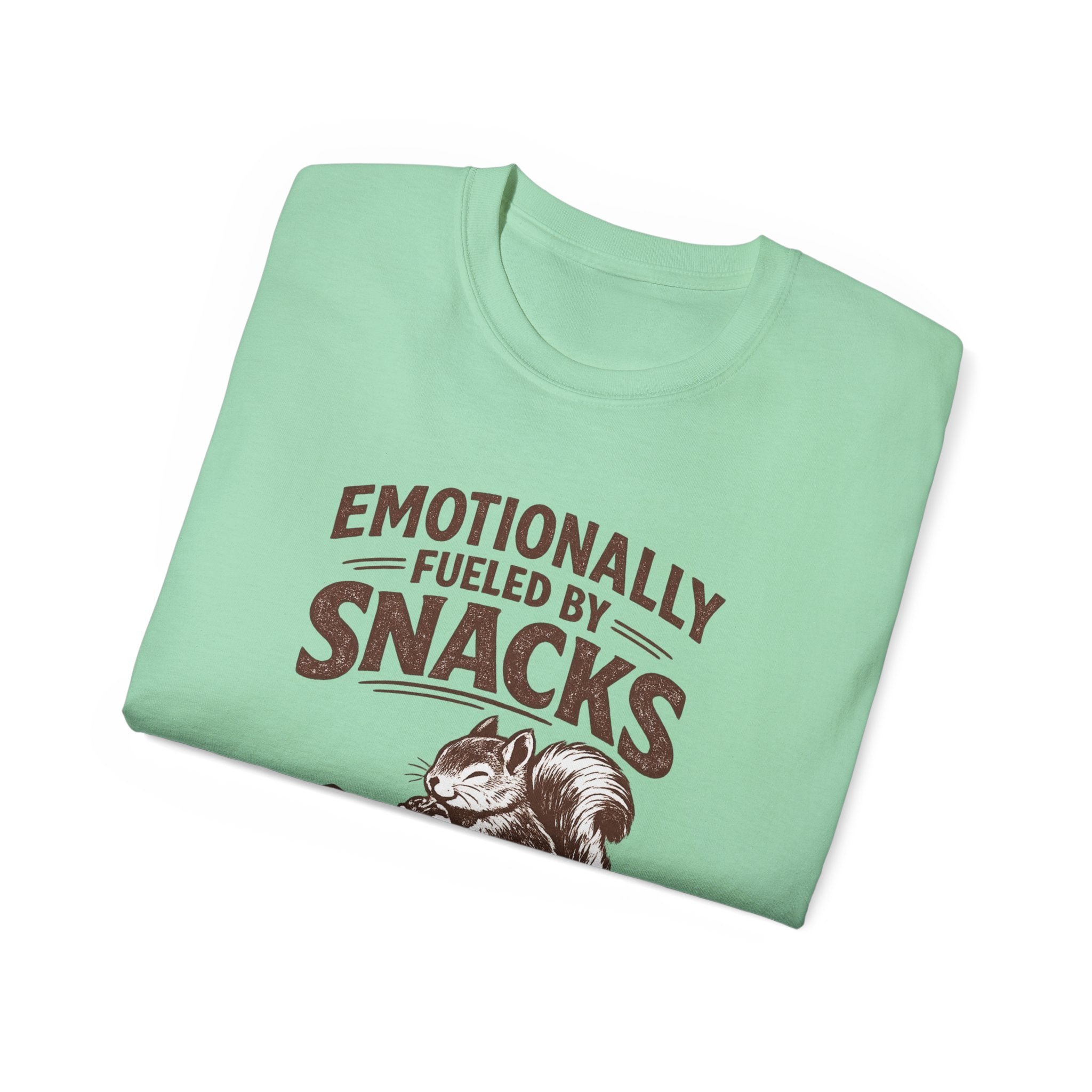 Emotionally Fueled by Snacks T-Shirt — Cute Squirrel Snack Graphic Tee