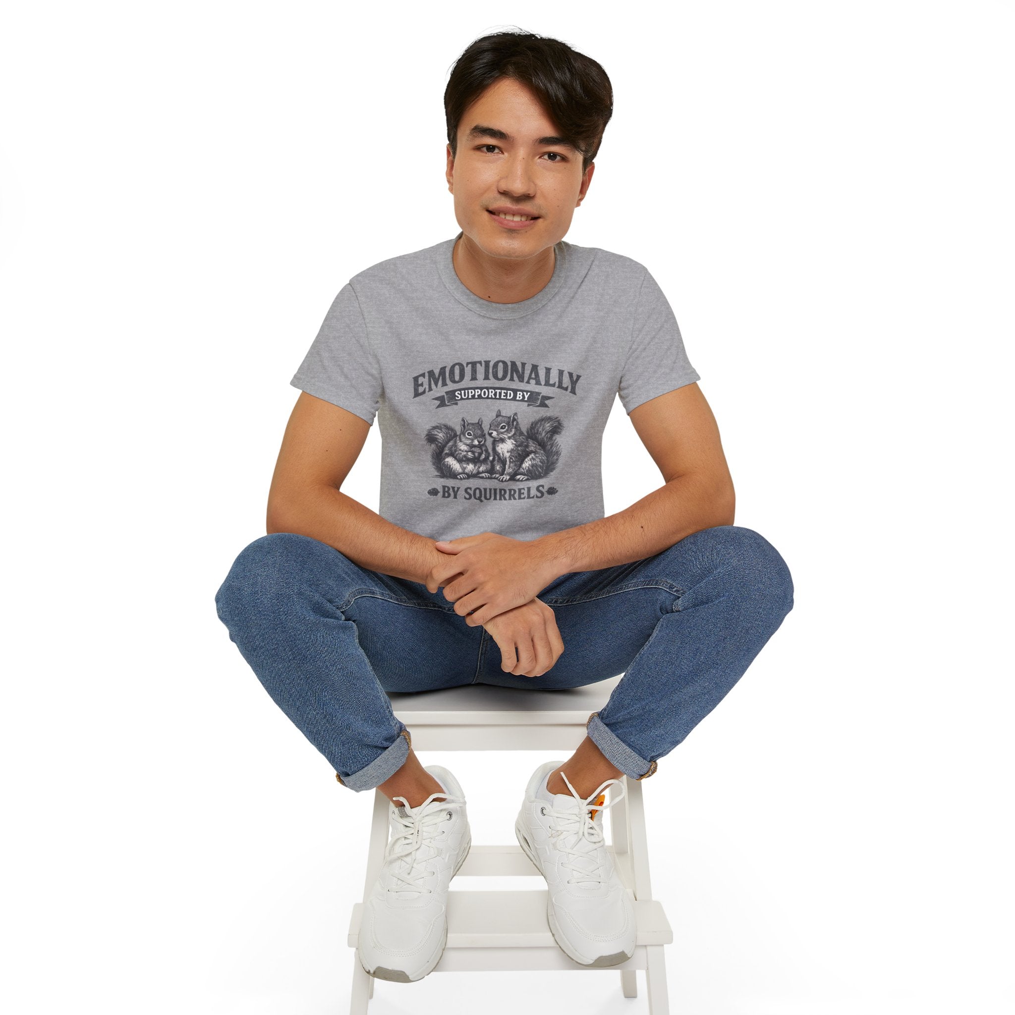 T-Shirt — "Emotionally Supported by Squirrels" Vintage Graphic Tee