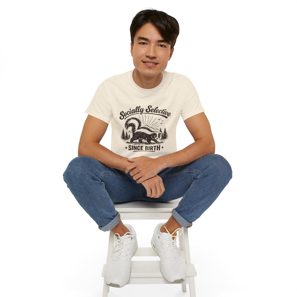 Socially Selective Since Birth T-Shirt — Skunk Graphic Tee