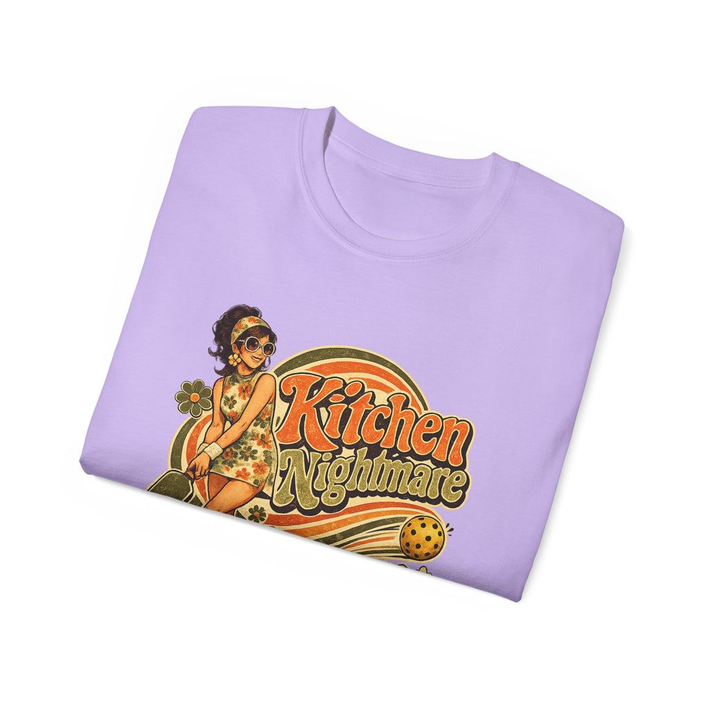 Kitchen Nightmare Retro Tee — Vintage Pinup Pickleball Graphic Shirt