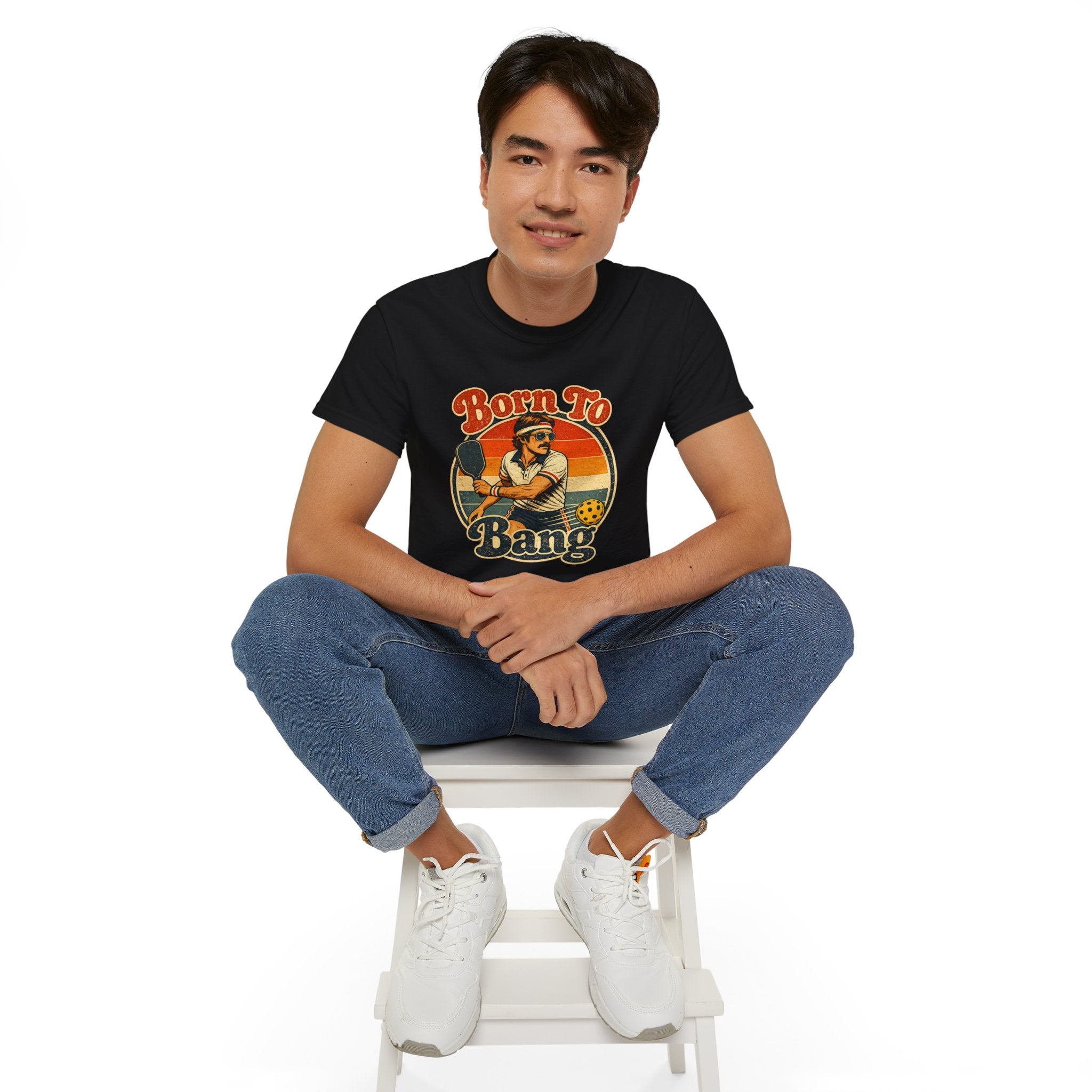 Men’s Born To Bang Vintage Pickleball T-Shirt — Retro Court Player Tee