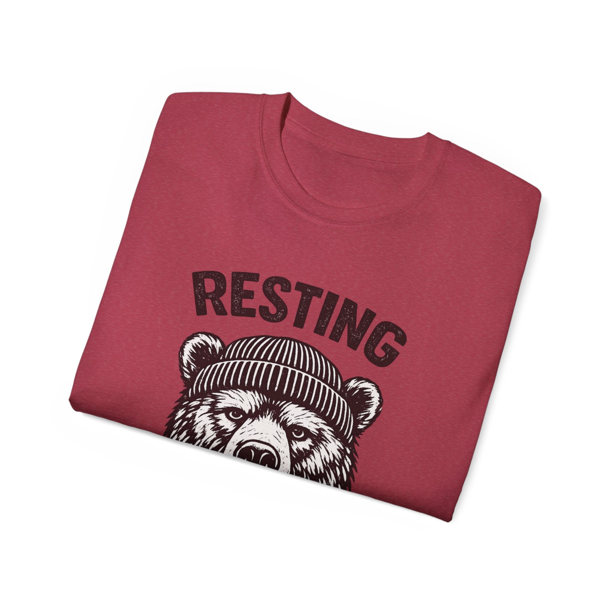 "Resting Bear Face" Graphic Tee, Funny Bear Illustration