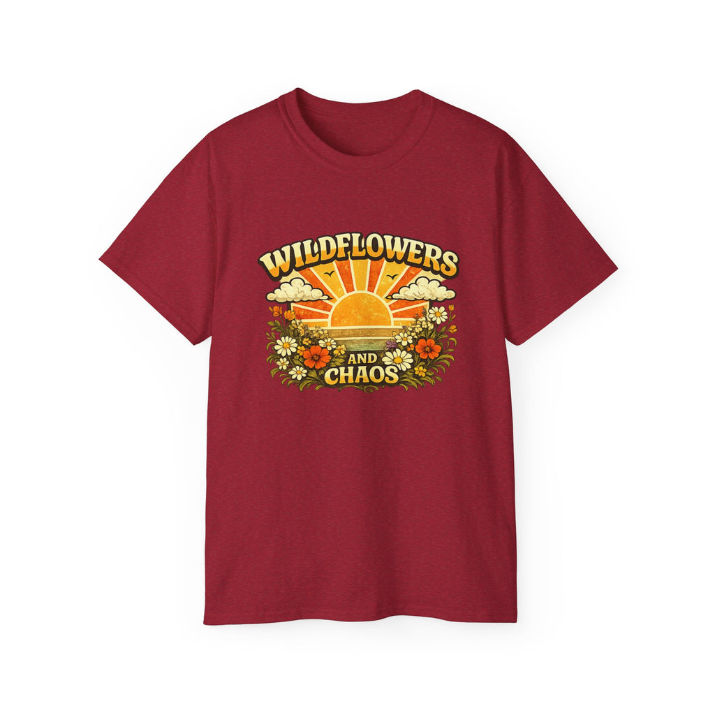 Wildflowers and Chaos Tee — Retro Sunflower Graphic T‑Shirt