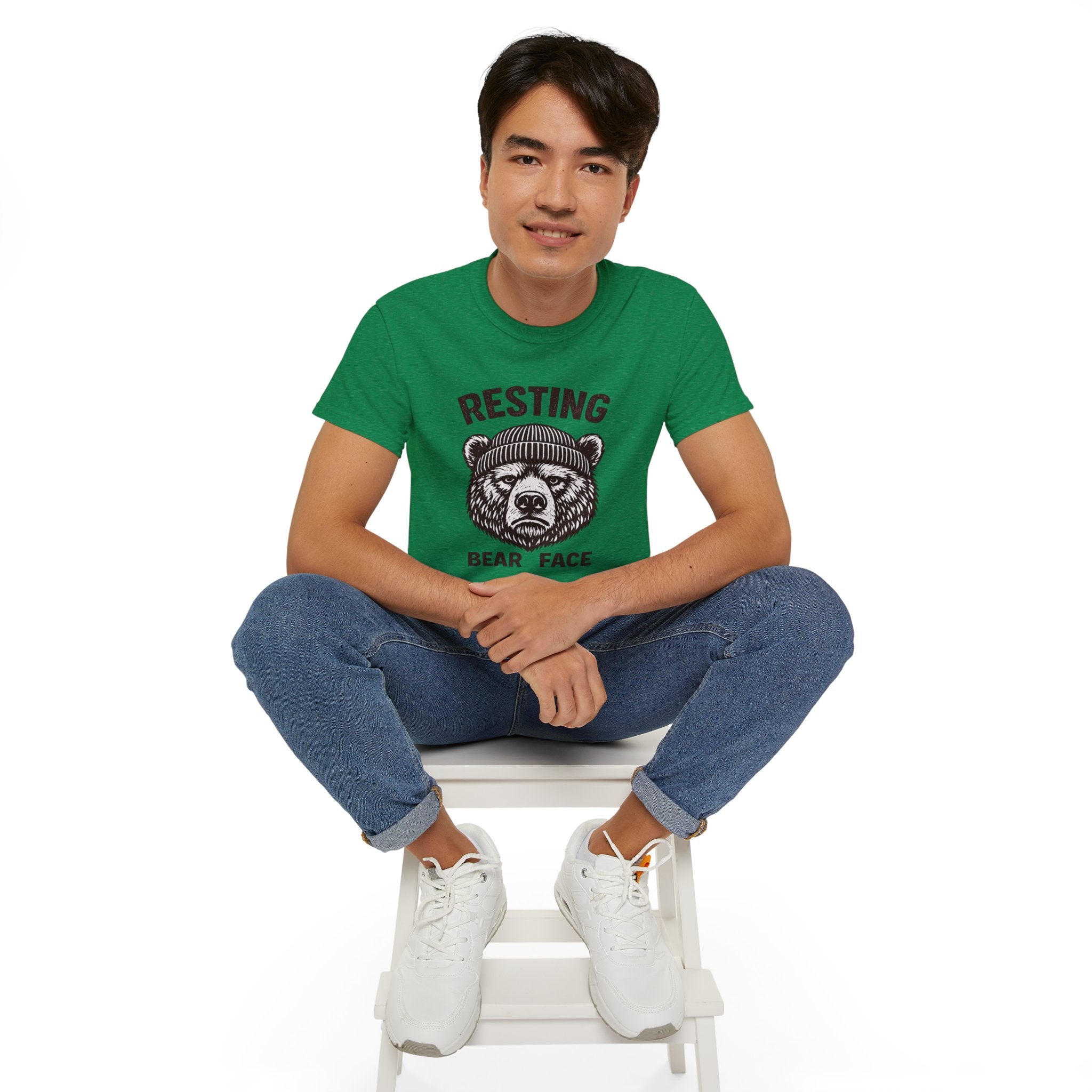 "Resting Bear Face" Graphic Tee, Funny Bear Illustration