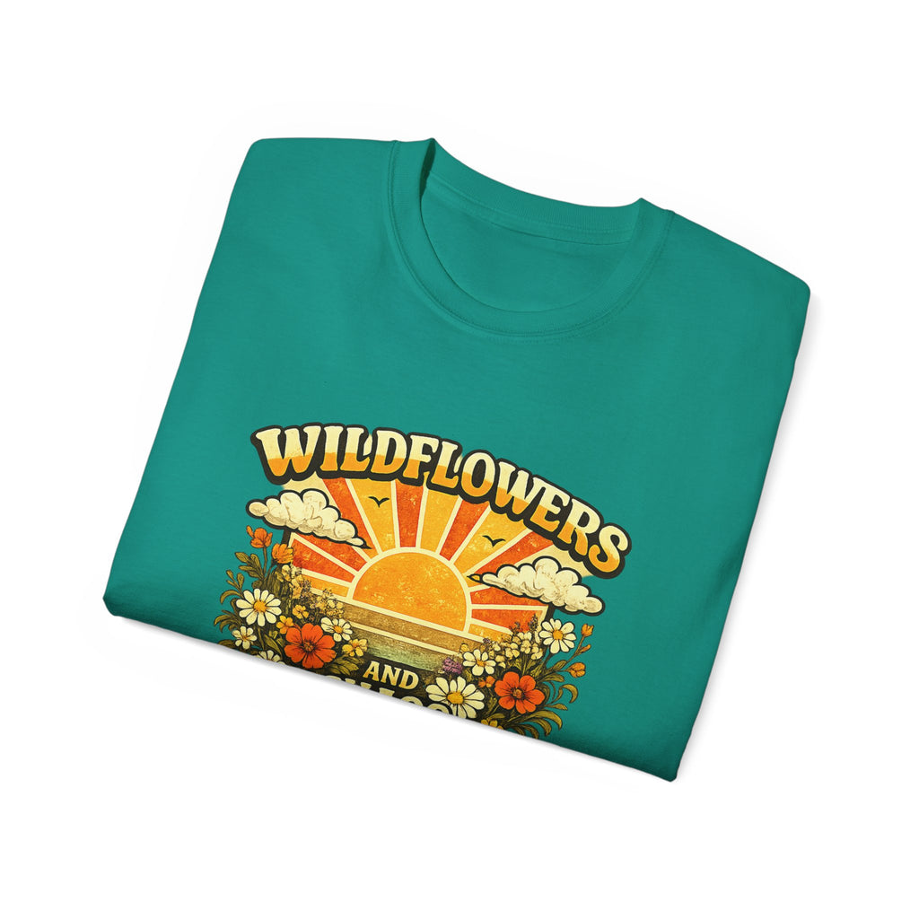 Wildflowers and Chaos Tee — Retro Sunflower Graphic T‑Shirt