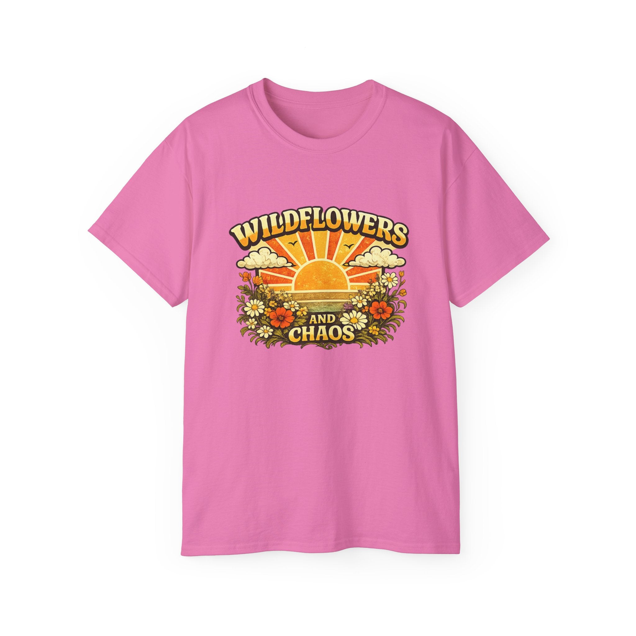 Wildflowers and Chaos Tee — Retro Sunflower Graphic T‑Shirt
