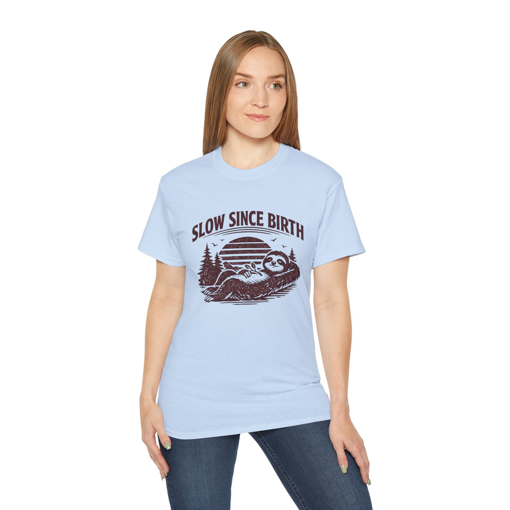 Slow Since Birth Sloth Tee — Funny Retro Nature T-Shirt