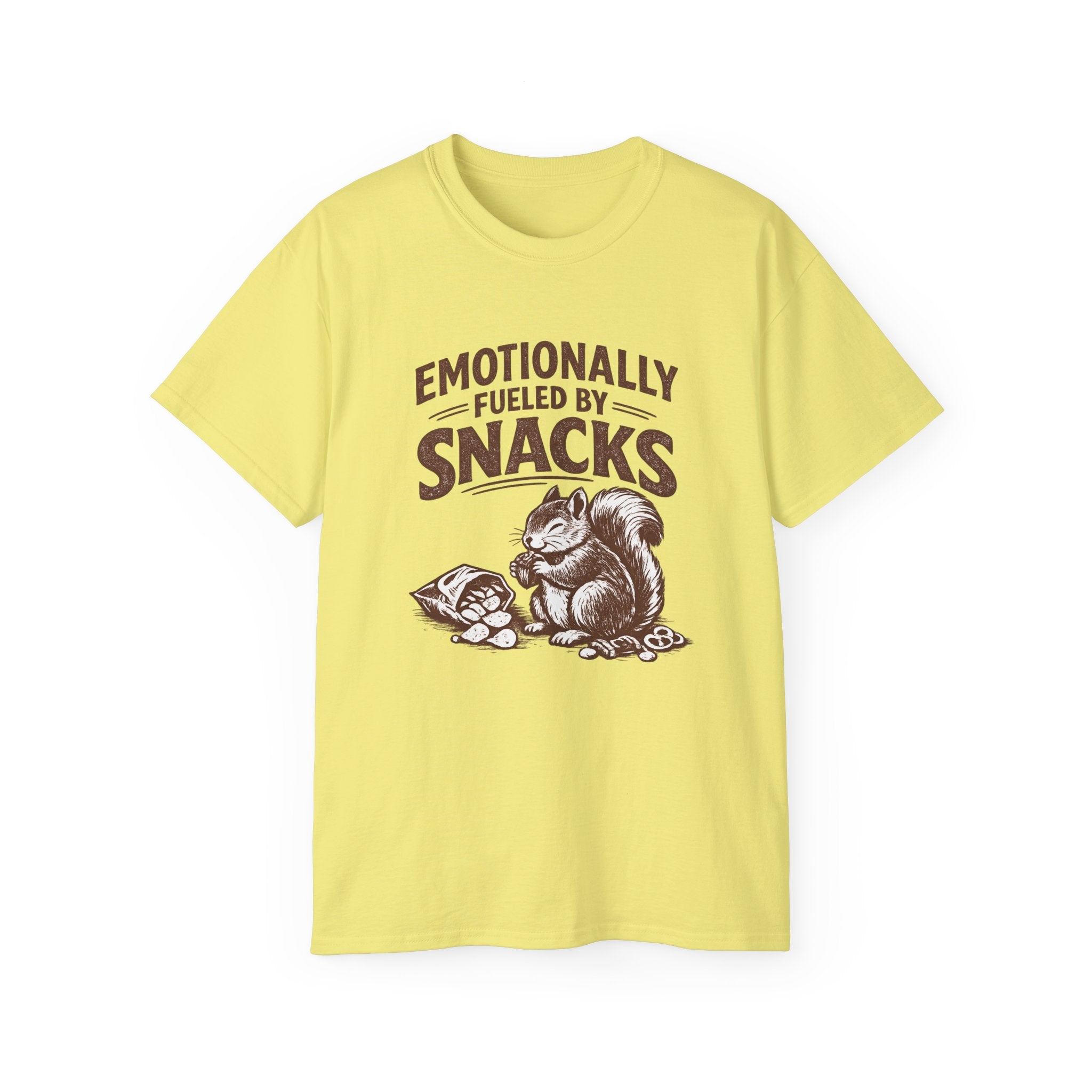 Emotionally Fueled by Snacks T-Shirt — Cute Squirrel Snack Graphic Tee