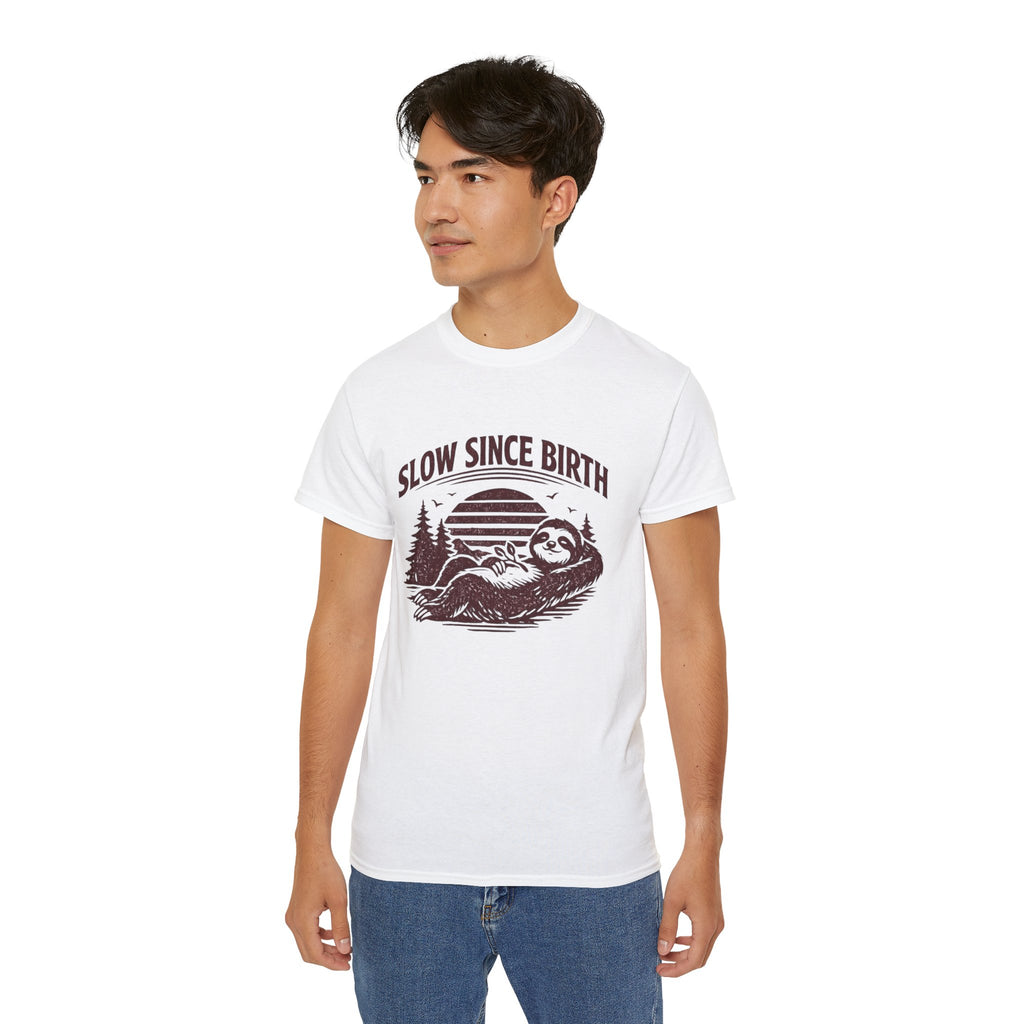 Slow Since Birth Sloth Tee — Funny Retro Nature T-Shirt