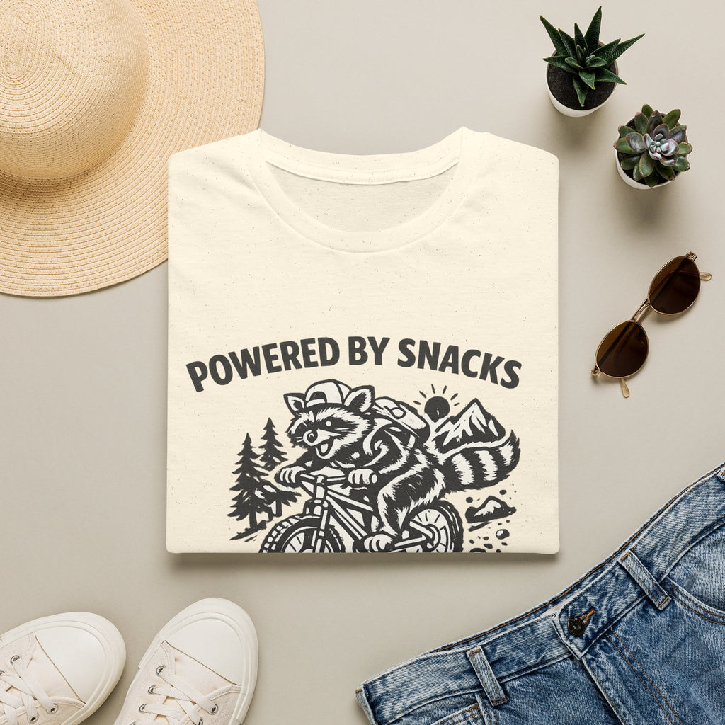 Mountain biking Tee Shirt  Powered by Snacks and Bad Decisions Graphic Tee